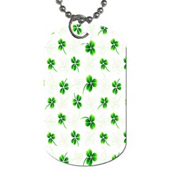 Leaf Green White Dog Tag (two Sides)