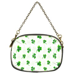 Leaf Green White Chain Purses (two Sides) 