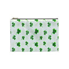 Leaf Green White Cosmetic Bag (medium) 