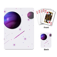 Space Transparent Purple Moon Star Playing Card by Mariart