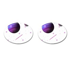 Space Transparent Purple Moon Star Cufflinks (oval) by Mariart