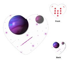 Space Transparent Purple Moon Star Playing Cards (heart)  by Mariart