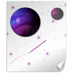 Space Transparent Purple Moon Star Canvas 8  X 10 