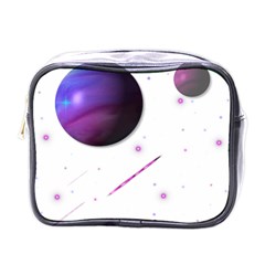 Space Transparent Purple Moon Star Mini Toiletries Bags by Mariart