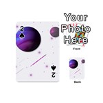 Space Transparent Purple Moon Star Playing Cards 54 (Mini)  Front - Spade2