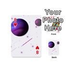 Space Transparent Purple Moon Star Playing Cards 54 (Mini)  Front - Heart8