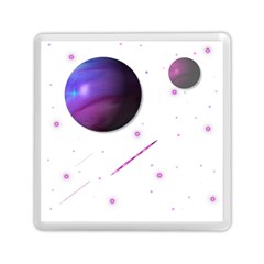 Space Transparent Purple Moon Star Memory Card Reader (square)  by Mariart