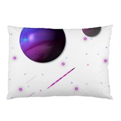 Space Transparent Purple Moon Star Pillow Case (two Sides) by Mariart