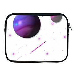 Space Transparent Purple Moon Star Apple Ipad 2/3/4 Zipper Cases