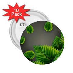 Leaf Green Grey 2 25  Buttons (10 Pack) 