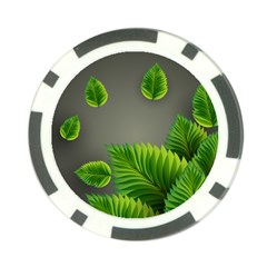 Leaf Green Grey Poker Chip Card Guard by Mariart