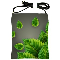 Leaf Green Grey Shoulder Sling Bags by Mariart