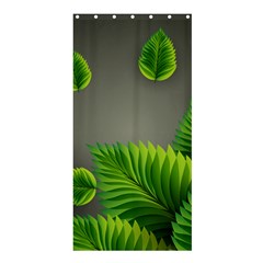 Leaf Green Grey Shower Curtain 36  X 72  (stall) 