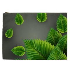 Leaf Green Grey Cosmetic Bag (xxl) 