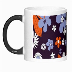 Bright Colorful Busy Large Retro Floral Flowers Pattern Wallpaper Background Morph Mugs