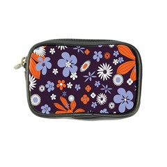 Bright Colorful Busy Large Retro Floral Flowers Pattern Wallpaper Background Coin Purse