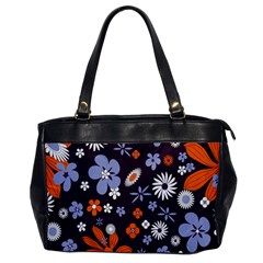 Bright Colorful Busy Large Retro Floral Flowers Pattern Wallpaper Background Office Handbags
