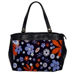 Bright Colorful Busy Large Retro Floral Flowers Pattern Wallpaper Background Office Handbags Front