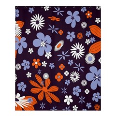 Bright Colorful Busy Large Retro Floral Flowers Pattern Wallpaper Background Shower Curtain 60  x 72  (Medium) 