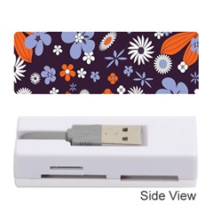Bright Colorful Busy Large Retro Floral Flowers Pattern Wallpaper Background Memory Card Reader (Stick) 