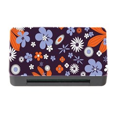 Bright Colorful Busy Large Retro Floral Flowers Pattern Wallpaper Background Memory Card Reader with CF