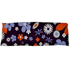 Bright Colorful Busy Large Retro Floral Flowers Pattern Wallpaper Background Body Pillow Case (Dakimakura)