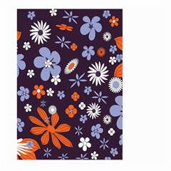 Bright Colorful Busy Large Retro Floral Flowers Pattern Wallpaper Background Large Garden Flag (Two Sides)