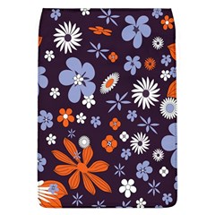 Bright Colorful Busy Large Retro Floral Flowers Pattern Wallpaper Background Flap Covers (L) 