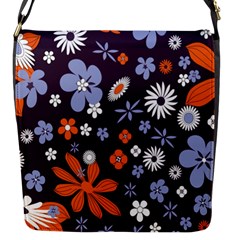 Bright Colorful Busy Large Retro Floral Flowers Pattern Wallpaper Background Flap Messenger Bag (S)