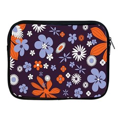 Bright Colorful Busy Large Retro Floral Flowers Pattern Wallpaper Background Apple Ipad 2/3/4 Zipper Cases by Nexatart