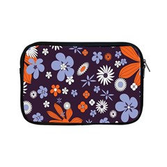 Bright Colorful Busy Large Retro Floral Flowers Pattern Wallpaper Background Apple Ipad Mini Zipper Cases by Nexatart