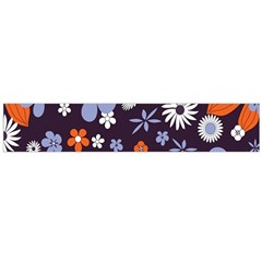 Bright Colorful Busy Large Retro Floral Flowers Pattern Wallpaper Background Flano Scarf (Large)