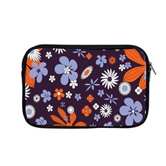 Bright Colorful Busy Large Retro Floral Flowers Pattern Wallpaper Background Apple MacBook Pro 13  Zipper Case