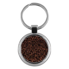 Brown Box Background Pattern Key Chains (round) 