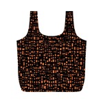 Brown Box Background Pattern Full Print Recycle Bags (M)  Back