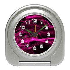 Abstract Pink Smoke On A Black Background Travel Alarm Clocks by Nexatart