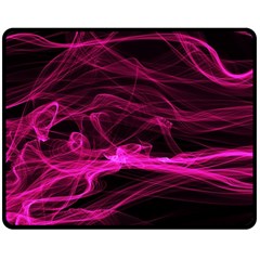 Abstract Pink Smoke On A Black Background Double Sided Fleece Blanket (medium) 