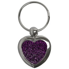 Purple Denim Background Pattern Key Chains (heart)  by Nexatart