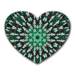 Abstract Green Patterned Wallpaper Background Heart Mousepads by Nexatart