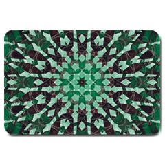 Abstract Green Patterned Wallpaper Background Large Doormat  by Nexatart
