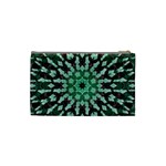 Abstract Green Patterned Wallpaper Background Cosmetic Bag (Small)  Back