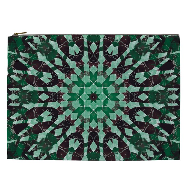 Abstract Green Patterned Wallpaper Background Cosmetic Bag (XXL) 