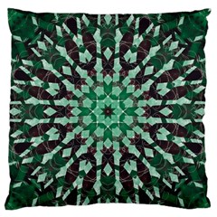 Abstract Green Patterned Wallpaper Background Large Flano Cushion Case (one Side)