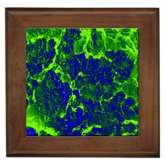 Abstract Green And Blue Background Framed Tiles by Nexatart