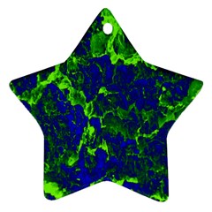 Abstract Green And Blue Background Ornament (Star)
