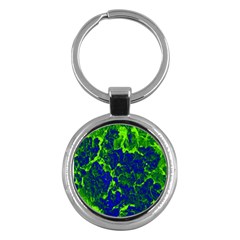 Abstract Green And Blue Background Key Chains (Round) 