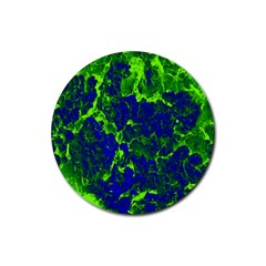 Abstract Green And Blue Background Rubber Round Coaster (4 pack) 