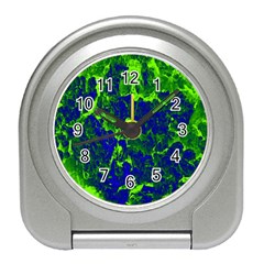 Abstract Green And Blue Background Travel Alarm Clocks