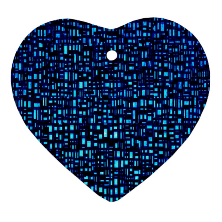 Blue Box Background Pattern Ornament (Heart)