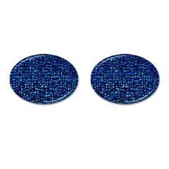 Blue Box Background Pattern Cufflinks (oval) by Nexatart